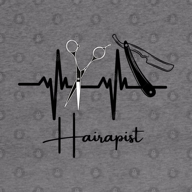 Hairapist Heartbeat Funny Hairstylist, Hairdresser Lover by JustBeSatisfied